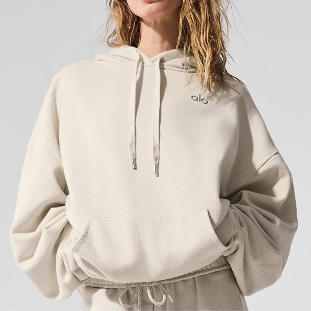 ALO YOGA Accolade Hoodie XS NWT Bone